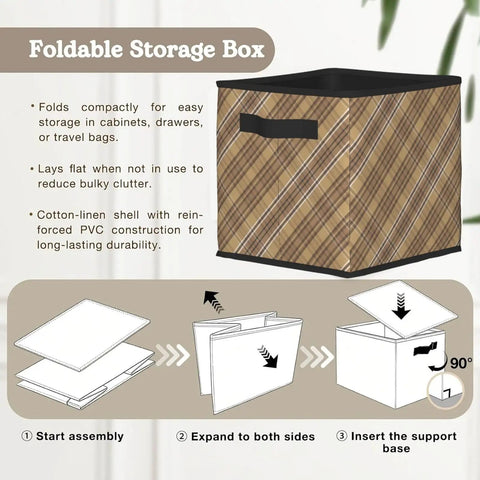 Hella Roomy Earth Mosaic Print Closet Storage Bin Made From Heavy Duty Oxford Fabric With Sturdy PE Board Base featuring foldable design and cotton-linen shell.