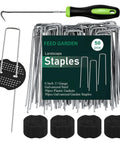 Heavy Duty 6 Inch Galvanized Landscape Staples 50 Pack, 11 Gauge Anti Rust Garden Stakes For Weed Barrier Fabric, Turf And Sod