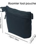 Front view of Water Resistant Zipper Pouch With Carabiner Clip Small Nylon Travel Organizer For Cosmetics And Toiletries Multipurpose Go To Bag For Digital Gear And Tools Durable Black.