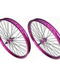 Purple 26 Inch Heavy Duty Bike Rim Wheel Set With Double Wall Aluminum Alloy 12 Gauge 48 Spokes Front And Rear Disc Brake Compatible