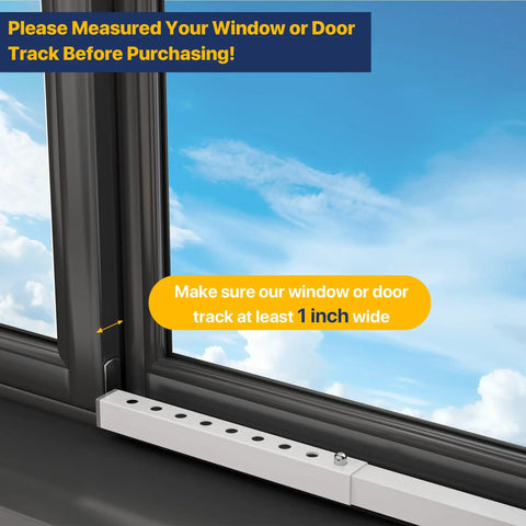 Adjustable Window Security Bars White 1 Piece Fits 9.8 to 16.7 Inch Easy Install Kid and Pet Safe Home Security Grille for Windows Great for Apartments Dorms and Rentals with Sturdy Steel Construction installed in window track