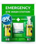 BPA Free Portable Eye Wash Station With Mirror, Grab And Go Ready, OSHA Approved, Wall Mounted First Aid Eye Wash Kit, Set Of 2