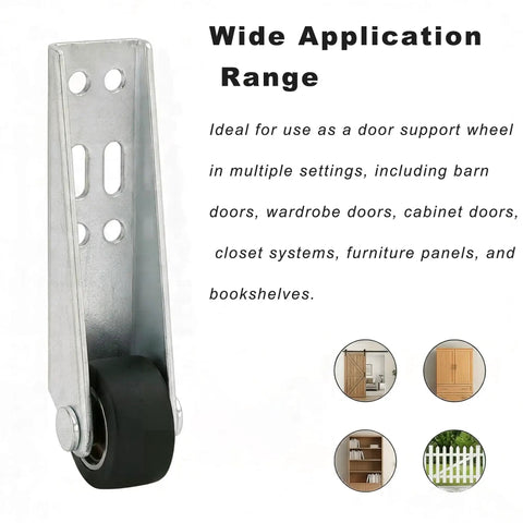 Smooth Out Saggy Doors Fast With These Heavy Duty Anti Sag Low Profile Rolling Casters Silent Bearing Replacement Rollers showing silver caster design.