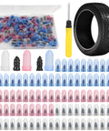 90 Piece Tire Repair Kit With 3 Size Vacuum Plugs 30 Each, Self Sealing Screw In Plugs, Includes Screwdriver And Storage Box
