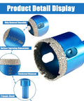 Close-up of the diamond hole saw bit from the Badass Premium Ten Piece Diamond Tile Hole Saw Kit with 40mm size for masonry drilling.