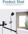 MXJCKSOQ Kitchen taps 1 Set 340mm Outlet Pipe Bath Shower Faucet Brass Body Surface Spray Painting Black Shower Head in bathroom setting.