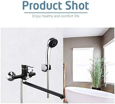 MXJCKSOQ Kitchen taps 1 Set 340mm Outlet Pipe Bath Shower Faucet Brass Body Surface Spray Painting Black Shower Head in bathroom setting.