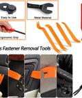 5-piece tool set for Tesla 325Pcs Push Retainer Clip Set With 18 Sizes, featuring metal and plastic prying tools for easy removal.