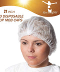 Disposable Bouffant Hair Caps 21 Inch Head Cover Net For Salon Or Spray Tan Breathable Nonwoven Fabric With Elastic Band