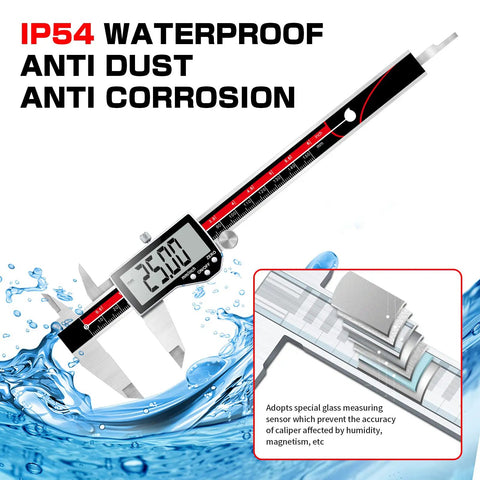 Electronic Digital Caliper With 6 Inch Range And Ultra Accurate Vernier Caliper For Inches Millimeters And Fractions in water