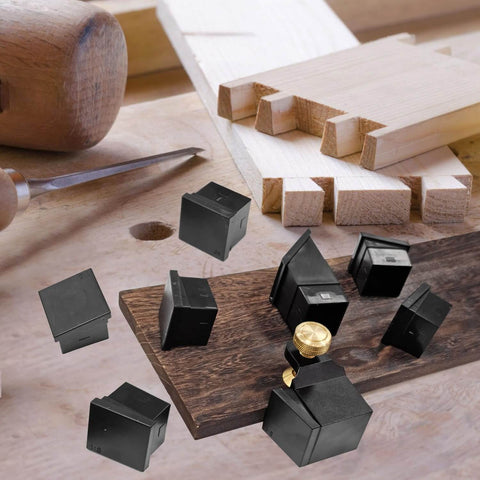 Dovetail Jig Guide With Eight Magnetic Modules Pro Grade For Woodworking Precision Layout And Marking shown with wood pieces