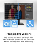 Pro MP225 E12VL 22 Inch IPS FHD Monitor With 120Hz Refresh Adaptive Sync HDMI Video Port VESA Mountable Tilt 1Ms Response Eye Comfort Tech For Smooth Gaming And Daily Grind Tasks showing premium eye comfort features.