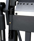 Close-up of the Workhorse 40 Inch Box And Pan Brake for 12 Gauge Mild Steel, highlighting foot control and clamp mechanism, PBB4012