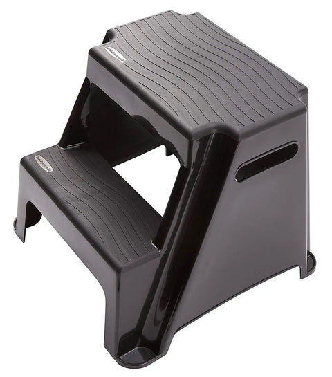 2 Step Molded Plastic Step Stool Lightweight With Slip Resistant Treads And Non Slip Feet Ideal For Kitchen Bathroom Office Or Garage Easy Carry