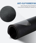 Close-up of black Oversized 30x12 Inch Non Slip Gaming Mouse Pad Desk Mat with anti-slip rubber base detail.