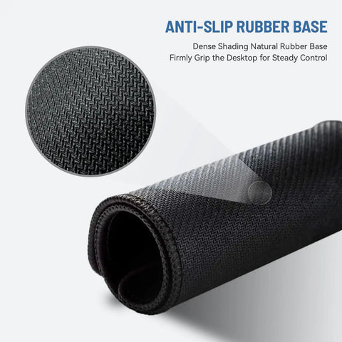 Close-up of black Oversized 30x12 Inch Non Slip Gaming Mouse Pad Desk Mat with anti-slip rubber base detail.