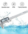 Handy 6 Inch Digital Caliper Tool With IP54 Waterproof Stainless Steel Vernier Caliper large LCD screen in water splash