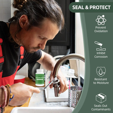 Person applying 8oz Silicone Dielectric Grease For Electrical Connectors And O Rings Waterproof For Marine Automotive