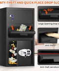 Heavy Duty Depository Drop Safe With Quick Deposit Slot Digital Keypad And Spare Key Perfect For Biz Cash Drops Retail Mailroom Church Or Home Keeps Cash And Documents Secure And Easy To Store