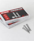 M2 X 10mm Pan Head Machine Screws 50 Pack Phillips Drive 304 Stainless Steel Fully Threaded Heavy Duty Kickass Fasteners in packaging.