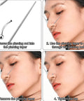 Steps for using Piercing Ball Grabber Tool For Changing Jewelry with stainless steel insertion pin on nose piercing