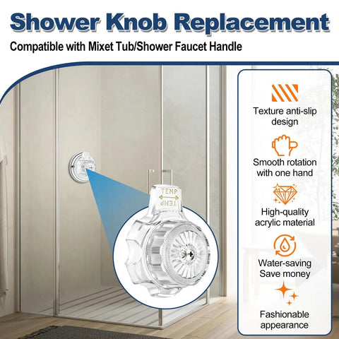 Up Your Bathroom Game With This Awesome MXT11 Shower Handles Kit, A Super Clear Acrylic Replacement Knob That Fixes Your Mixet Tub Or Faucet Control Smoothly For A Fresh Look and Perfect Flow.