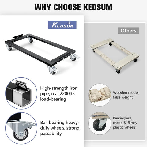 Comparison of Beast Of A Heavy Duty Furniture Dolly With Reinforced Steel Frame 2200 Lbs Capacity Four Wheel Cart With Brakes to other model