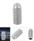 Tough As Nails Stainless Steel Spring Ball Plunger Screws 20 Piece Kit M3 X 8mm heavy duty plunger screw showing metal ball end and thread.
