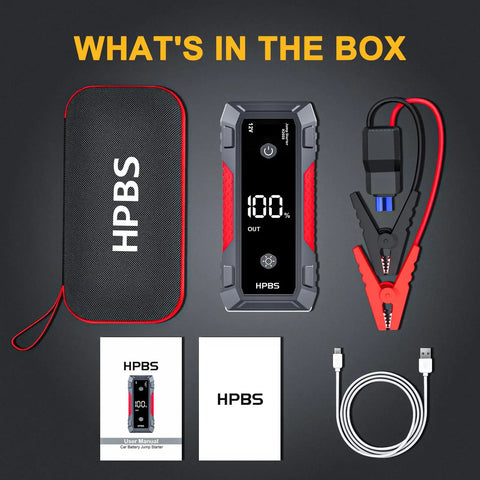 5000A Peak Jump Starter For Cars With 12V Battery Pack, Powers Up 10.0L Gas And 8.0L Diesel Engines In Seconds, Portable Jump Box With 3.0 Inch LCD Display, USB Output, And Compact Beast Power Pack components.