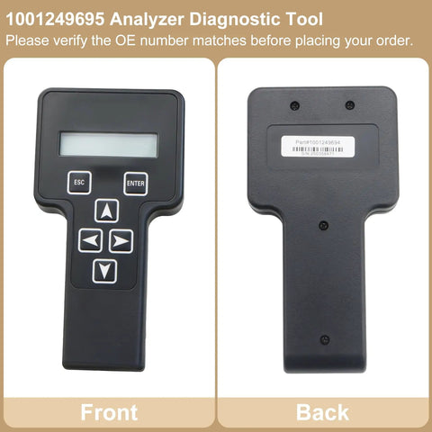 Heavy Hitter Analyzer Diagnostic Tool Plus Cable Program Kit For JLG Scissor And Boom Lifts handheld device front and back view, showing buttons and display.