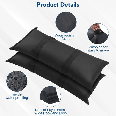 200 Lb Fillable Sand Bags For Umbrella Bases Four Pack Weatherproof Heavy Duty Weights For Cantilever Patio Umbrellas Poolside Accessories And Stay Put Outdoor Setup showing wear-resistant fabric and waterproofing