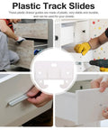 Installation of White Plastic Drawer Track Guides and Slides Replacement Kit 10 Pcs Easy Install Smooth Drawer Runners