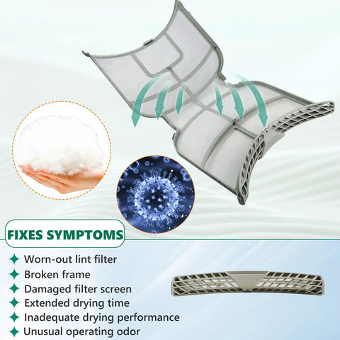 Lint Filter Assembly For LG Dryers Gray By Ken-More Plug And Play Direct Replacement Dryer Lint Filter Screen Compatible With DLEX5000K