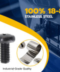 Black Stainless Steel License Plate Screws For Audi And VW, Phillips Pan Head M6-1.0 X 10mm, 18-8 Bolt Pack Of 4