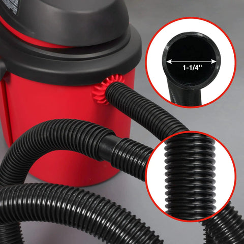 Badass Dust Free Drywall Hand Sander With Comfortable Soft Rubber Handle And Six Point Five Foot Vacuum Hose, showing 1-1/4 inch vacuum hose attachment.