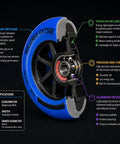 Inline Skate Wheels 80mm 24mm Deep Sea Blue Four Pack With Optional Bearings Spacers And Washers Durable Replacement