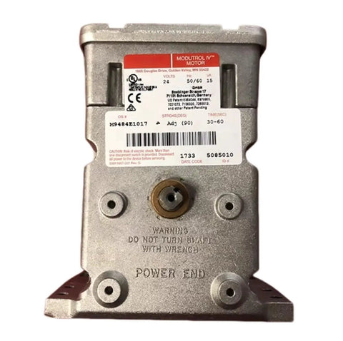 Top Shelf Electric Damper Actuator Motor For Hvac Zone Cooling Sealed In Box M9484E1017 showing front view with label and mounting points.
