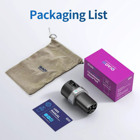 Top Shelf J1772 To Tesla Charging Adapter Up To 80A Fast Electric Connector For Model 3 Y X S Cybertruck packaging list and accessories.