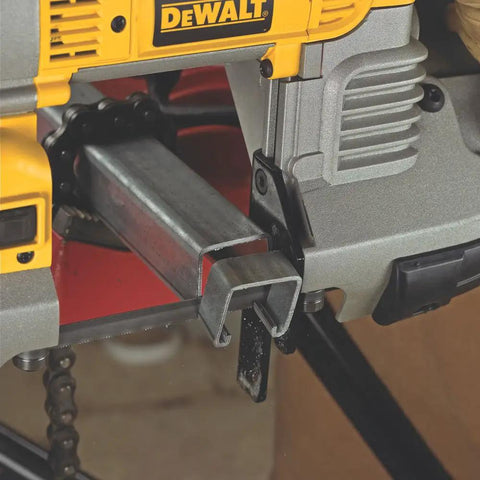 Portable Band Saw With 10 Amp Motor For Deep Cut Up To 5 Inch Lightweight Metal Cutting Tool For Onsite Jobs Workhorse Built With Durable Steel Shroud And Rubber Bumpers For Tough Worksite Protection And Long Life