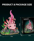 Axolotl Building Set For Adults And Teens 998 Piece Marine Animal Kit With Movable Joints And Display Base STEM Toy Gift, 7.9in model