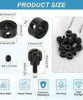 12 Piece Set Screw Shaft Collar Kit With 5.05mm Bore, 10mm OD, 5mm Height, Includes 12 M3 Screws, Black Nickel Plated Carbon Steel Wheel Collar, Landing Gear Stopper, Perfect For CNC, Robotics Gearheads, DIY Projects. Black carbon steel shaft collars with M3 screws and size labels.