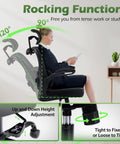 Ergonomic Office Chair With Adjustable Lumbar Support And Headrest demonstrating rocking function and height adjustment