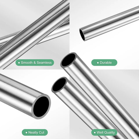 M METERXITY 2-pack 300mm 316 stainless steel tubes, 5mm OD, 0.5mm wall, seamless straight pipes for construction/DIY