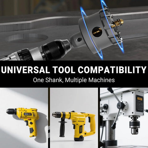 Heavy Duty 20 Piece Carbide Hole Saw Kit 1/2 To 2-1/8 Inch With Titanium Pilot Drill and Wrench compatible with multiple tools.