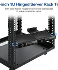 Heavy Duty Dual Mini PC Rack Mount With Hinged Steel Shelf And Hand Twist Screws Saves Prime Rack Space Fits Standard 19 Inch One U Cabinets