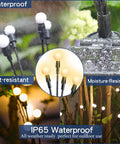Six Pack Solar Garden Lights With Swaying Wind Powered Motion Warm White Outdoor from multiple angles with weatherproof features