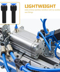 Check Out This 5-Piece Blue Straight Push-Fit Pneumatic Tube Reducer Coupler Kit With Quick Connect Plastic Air Hose Fittings For Industrial Gas Systems That Save Big Temps And Cash While Making Your Job Easy Peasy Every Single Day. blue push-fit pneumatic fittings on industrial air hoses