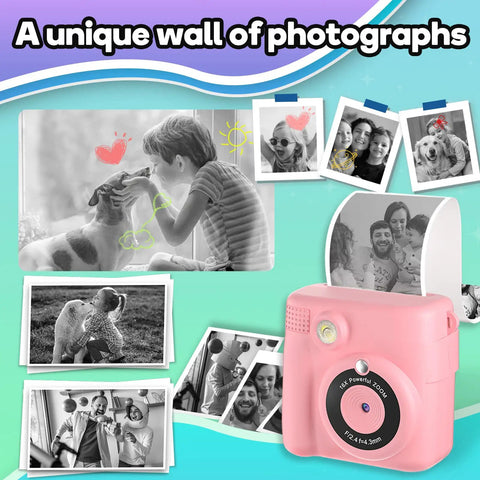 6 Rolls Kid Friendly Instant Photo Printer Paper Bundle For Mini Cameras 4x2.2 Inch Thermal Paper Refill Safe Odorless No Toner Each Roll Prints About 124 Photos Great For Kids Crafts And Scrapbook Fun, mini camera paper rolls