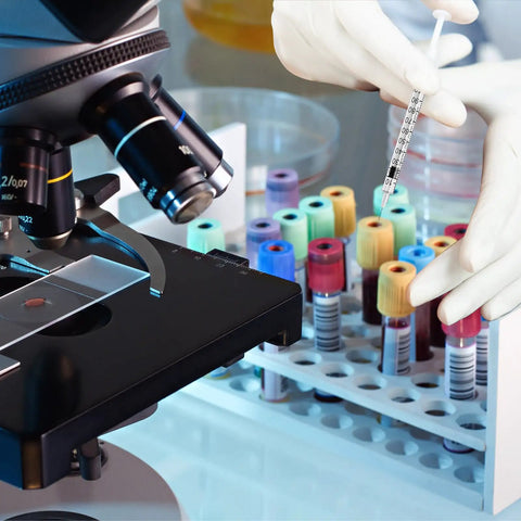One Milliliter Syringes With 31G 5/16 Inch Needle 30 Pack Individually Wrapped For Lab Use No Fuss Easy One Handed Operation And Airtight Plunger With Clear Measurement Scale Disposable Medical Supplies used with microscope and sample tubes