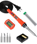120W Digital Soldering Iron For DIYers With LED Display, Quick Heat Ceramic Heater From 356F To 932F, Auto Sleep And Temp Calibration